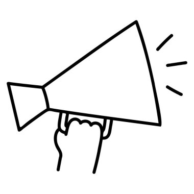 Megafon. El Çizimi Doodle Simgesi.