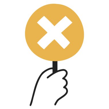 Yanlış cevap. El Çizimi Doodle Simgesi.