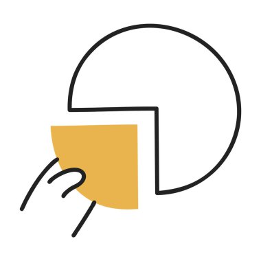 Pasta çizelgesi. El Çizimi Doodle Simgesi.