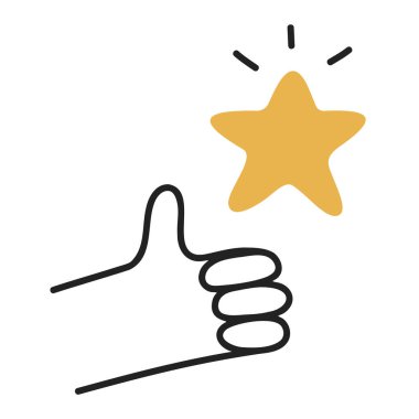 Yükseliyor. El Çizimi Doodle Simgesi.