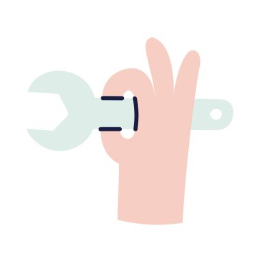 İngiliz anahtarı. El Çizimi Doodle Simgesi.