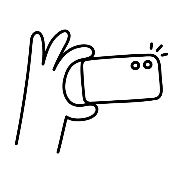 Prends Une Photo Icône Caniche Dessinée Main — Image vectorielle