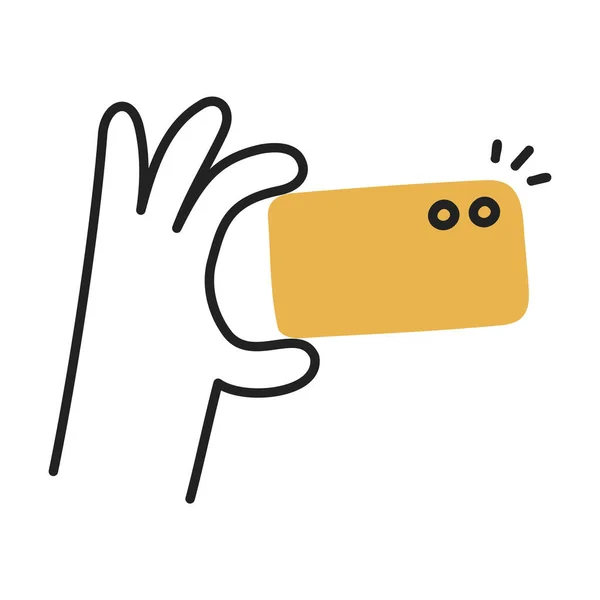 Tira Uma Foto Ícone Doodle Desenhado Mão — Vetor de Stock
