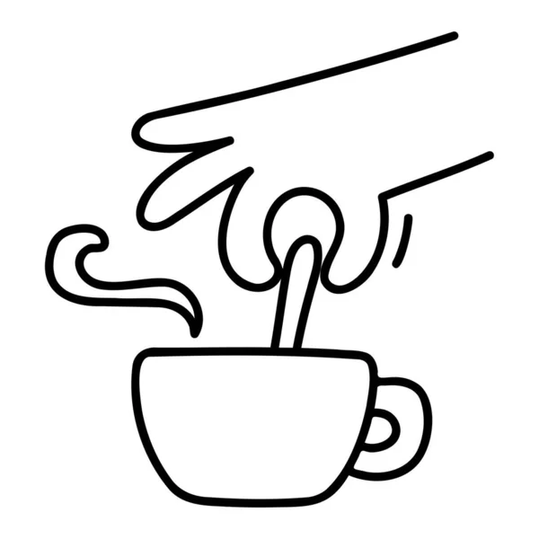 Caffè Icona Doodle Disegnata Mano — Vettoriale Stock