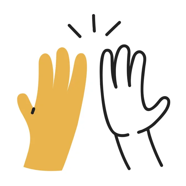 High Five Hand Drawn Doodle Icon — Stock Vector