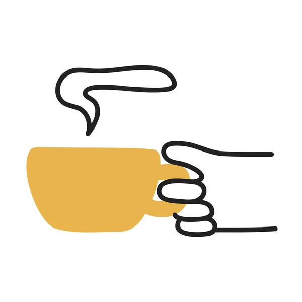 Kaffee Vorhanden Handgezeichnetes Doodle Icon — Stockvektor