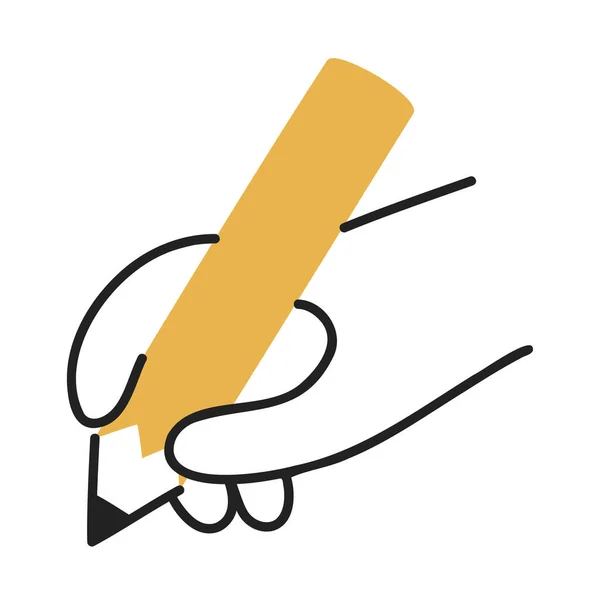 Lápiz Icono Doodle Dibujado Mano — Vector de stock