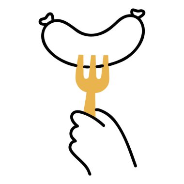 Sosis. Yiyecek ve içecek karalamaları..