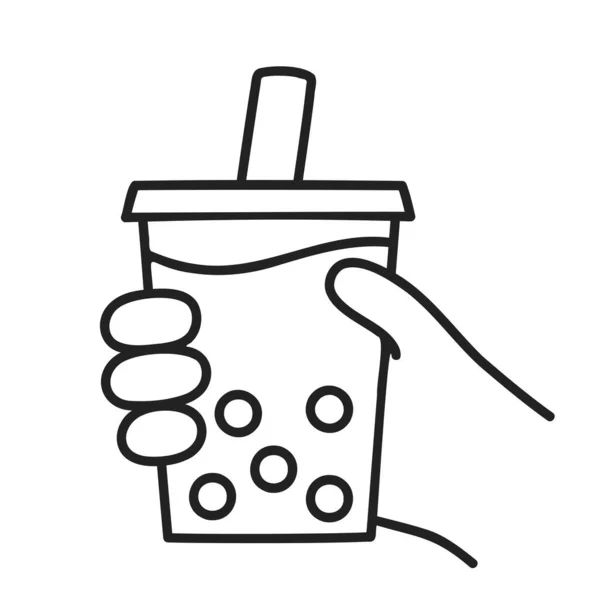 Bubble Tea Essen Und Trinken Doodles — Stockvektor