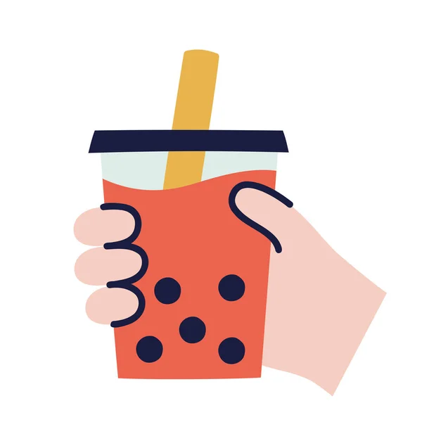 Bubble Tea Essen Und Trinken Doodles — Stockvektor