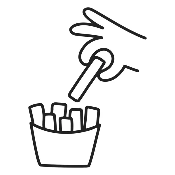 Frites Food Boissons Doodles — Image vectorielle
