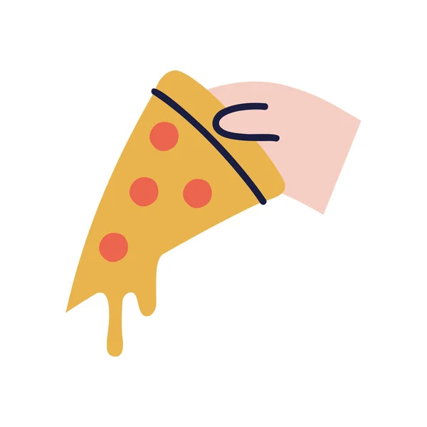 Pizza Essen Und Trinken Doodles — Stockvektor