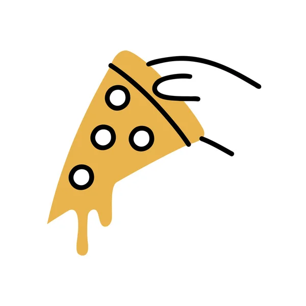 Pizza Mat Och Dryck Doodles — Stock vektor