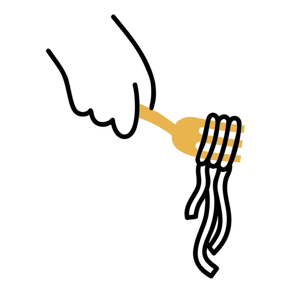Spaghetti Żywność Napoje Doodles — Wektor stockowy