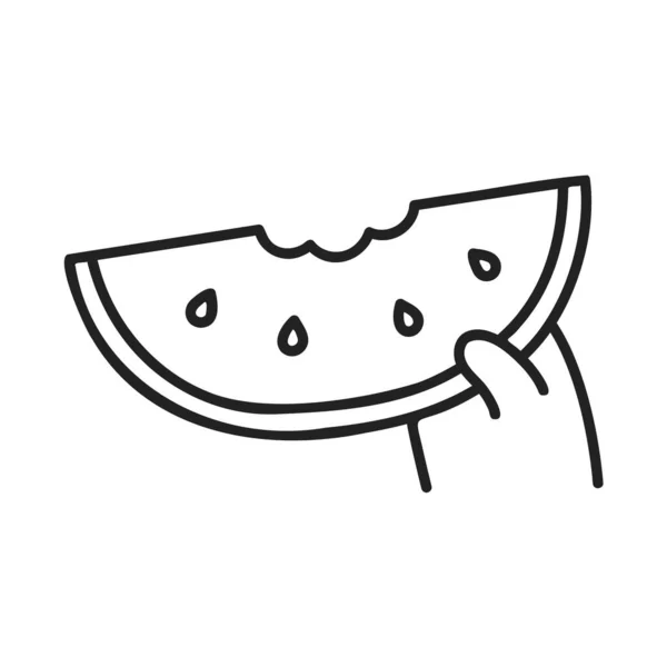 Melon Eau Food Boissons Doodles — Image vectorielle