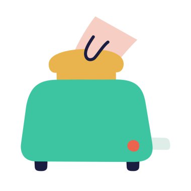 Ekmek kızartma makinesi. El Çizimi Karalama Pişirme Simgesi.