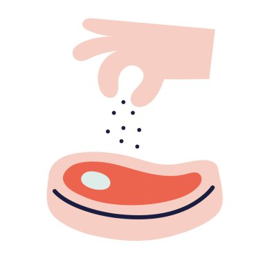 Biftek. El Çizimi Karalama Pişirme Simgesi.