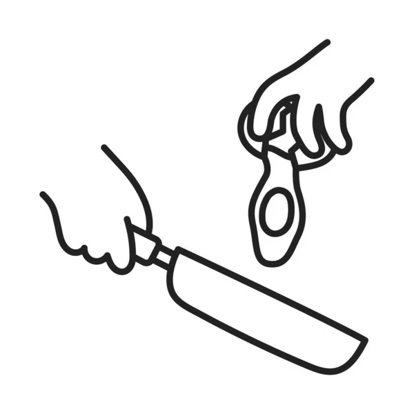 Spiegelei Handgezeichnetes Doodle Cooking Icon — Stockvektor