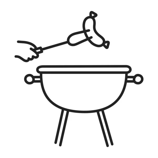 Bbq Handgetekende Doodle Cooking Icon — Stockvector