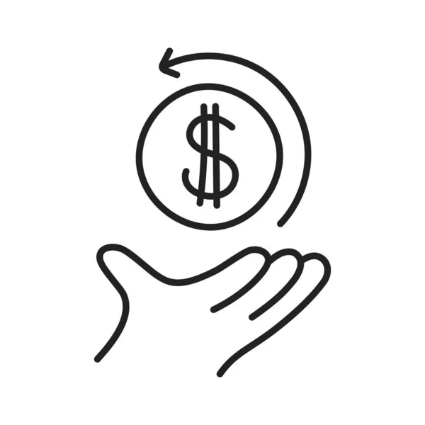 Cashback Hand Drawn Doodle Shopping Icon — Stock Vector