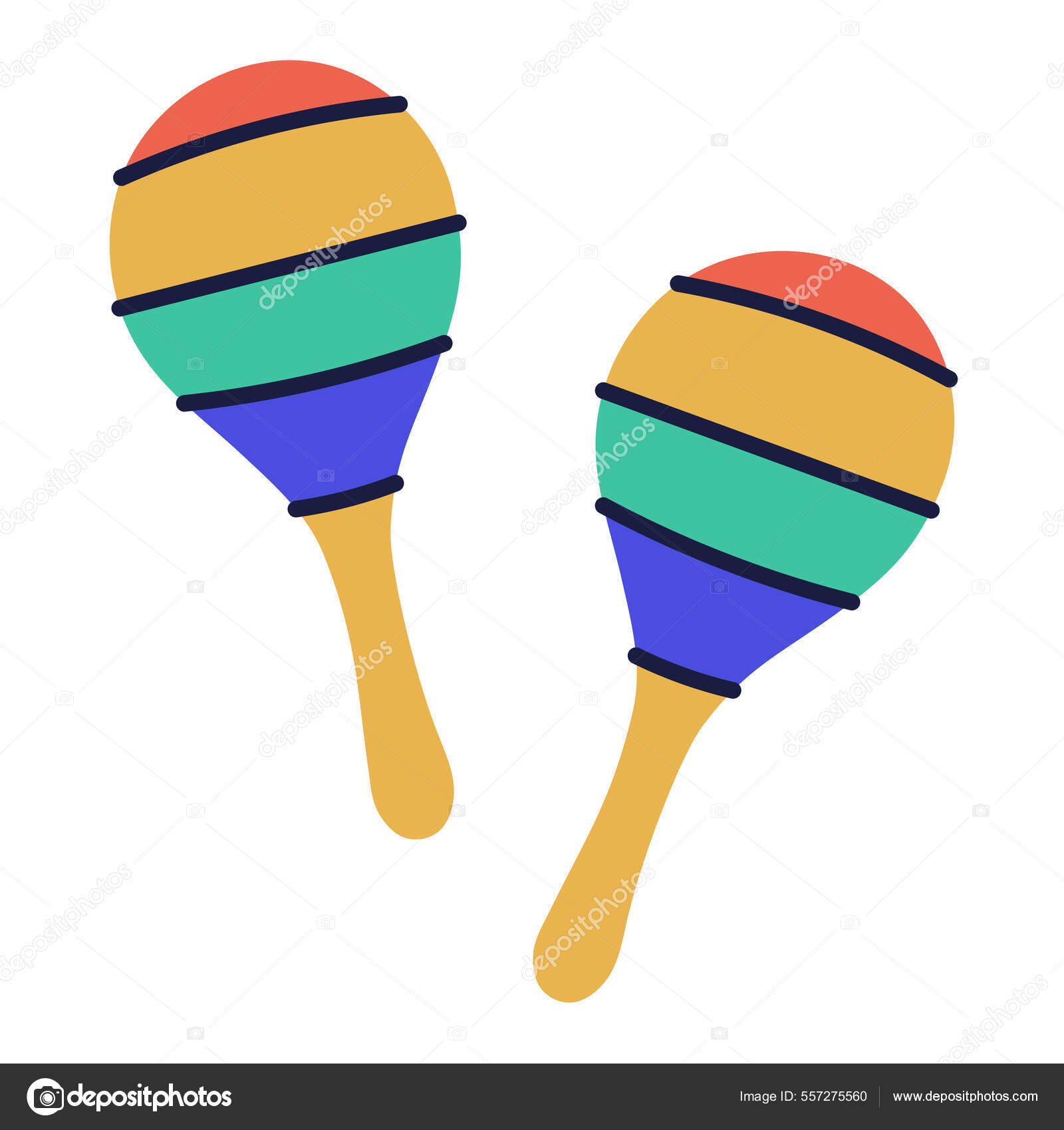 Maracas Hand Drawn Doodle Kid Stuff Icon Stock Vector Image by