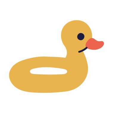 Ördek Lastik Halkası. El Çizimi Çocuk Doldurma Simgesi.