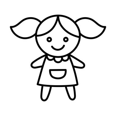 Bebek. El Çizimi Çocuk Doldurma Simgesi.