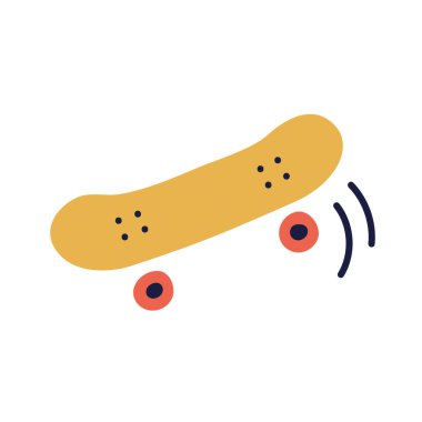 Kaykay mı? El Çizimi Çocuk Doldurma Simgesi.