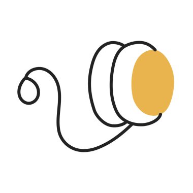 Yoyo. El Çizimi Çocuk Doldurma Simgesi.