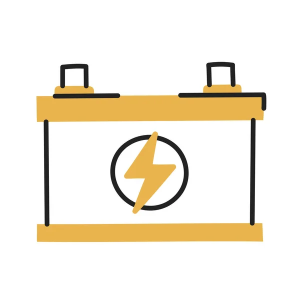 Batterie Handgezeichnete Doodle Ikone — Stockvektor