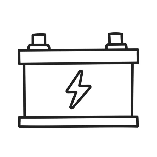 Batterie Handgezeichnete Doodle Ikone — Stockvektor