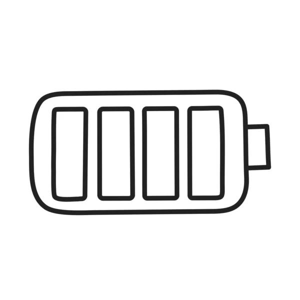 Batterie Handgezeichnete Doodle Ikone — Stockvektor