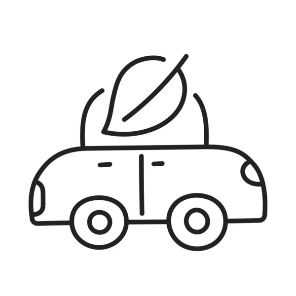 Elektroauto Handgezeichnete Doodle Ikone — Stockvektor