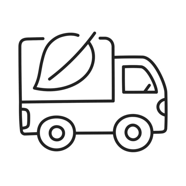 Electric Cargo Truck Hand Drawn Doodle Icon — Stock Vector