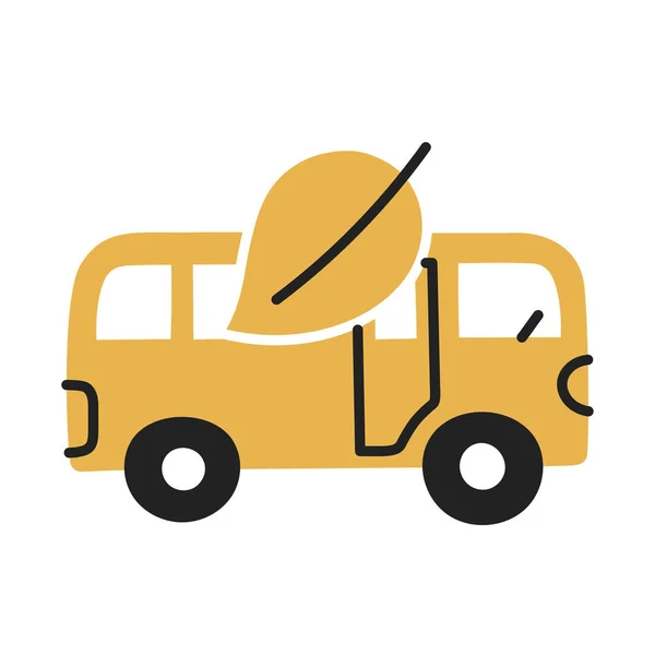Elektrofahrzeug Handgezeichnete Doodle Ikone — Stockvektor