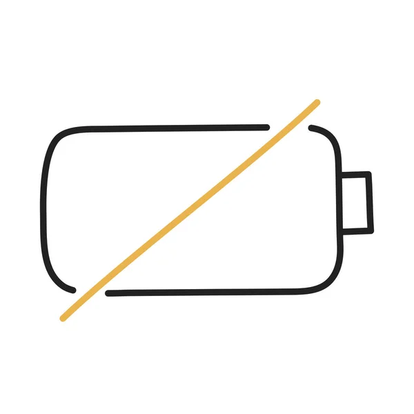 Batterie Vide Icône Doodle Dessinée Main — Image vectorielle