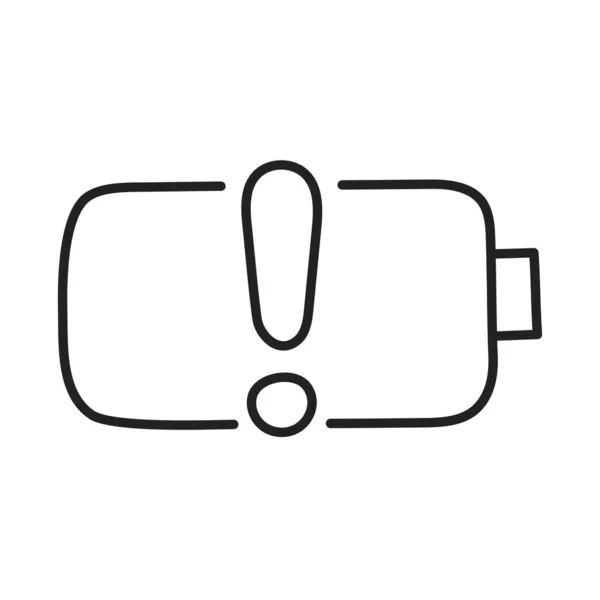 Batteriemangel Handgezeichnete Doodle Ikone — Stockvektor