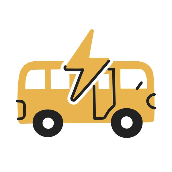 Elektrofahrzeug Handgezeichnete Doodle Ikone lizenzfreie Stockvektoren