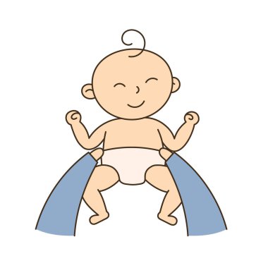 Bebek bezi değiştiriyorum. El çizimi Çocuk ve Aile karalama simgesi