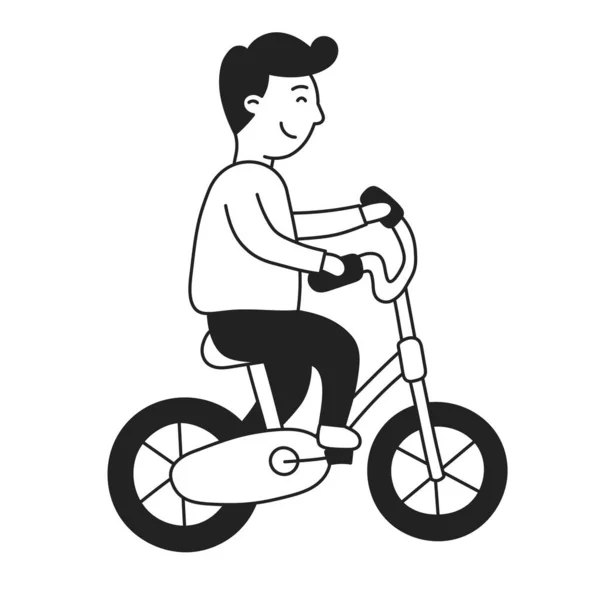 Bicycle Hand Drawn Kid Family Doodle Icon — Stock Vector