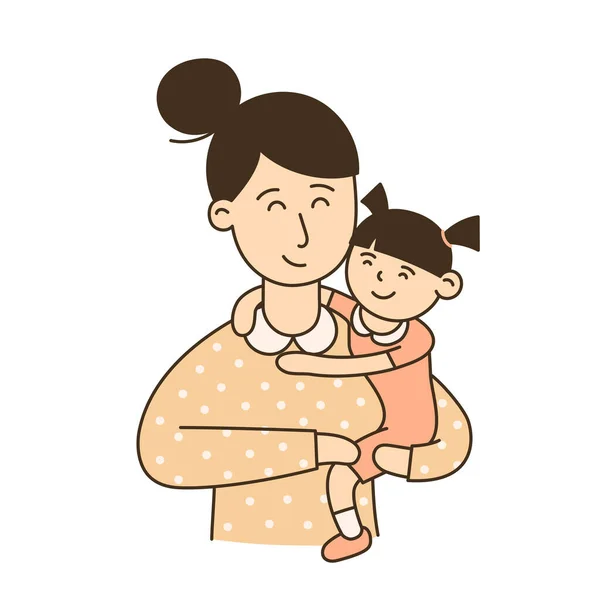 Mom Hand Drawn Kid Family Doodle Icon — стоковый вектор