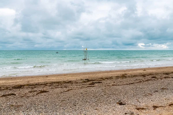 Beach Agon Coutainville Normandy Diving Board Sea — Stock Photo, Image