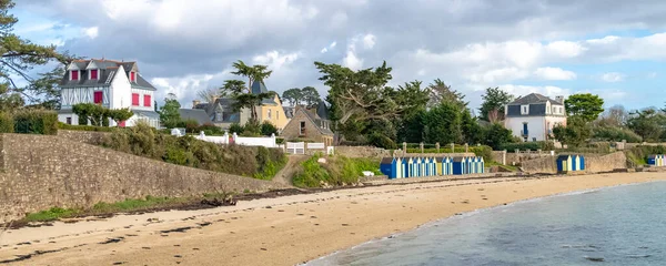 Іле Мойн Франція Купальні Хатинки Пляжі — стокове фото