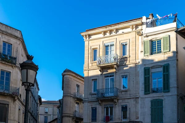 Nimes Franc Facciate Antiche Nel Centro Storico Edifici Tipici — Foto Stock