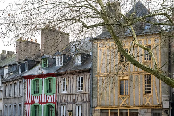 Vannes Gyönyörű Öreg Fás Házak Középkori Központban Csodálatos Város Bretagne — Stock Fotó