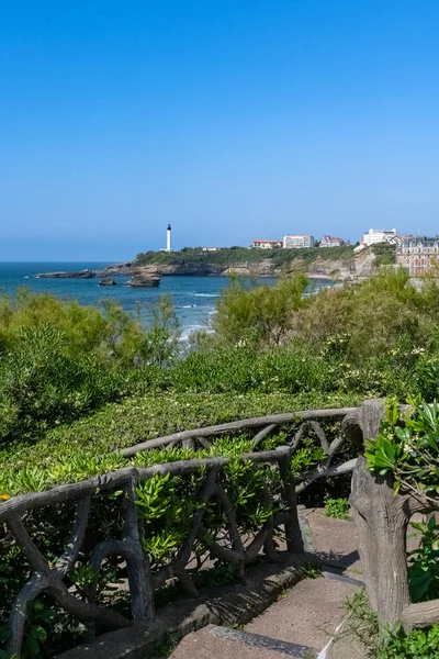 Biarritz France Panorama Lighthouse Coast Blue Sky — Stockfoto