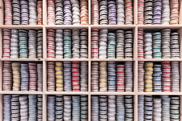 Bayonne France Colorful Espadrilles Stored Shelf — Stock Photo, Image