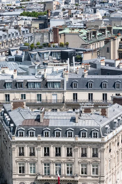 Paris Beautiful Haussmann Facades Roofs Luxury Area Capital View Triumph — Foto de Stock