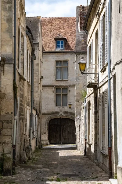 Senlis Cidade Medieval França Rua Típica Com Casas Antigas — Fotografia de Stock