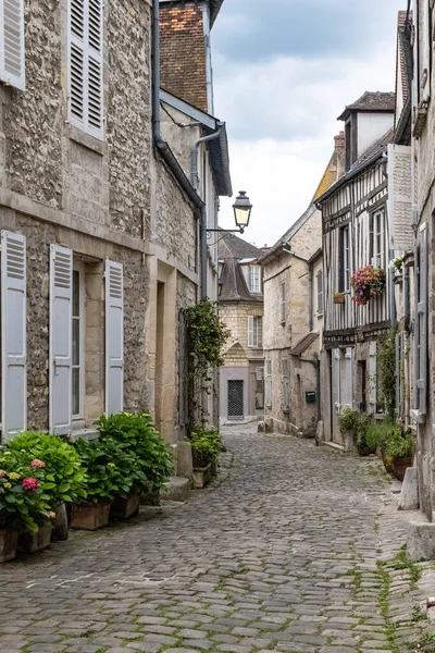 Senlis Ciudad Medieval Francia Calle Típica Con Casas Antiguas —  Fotos de Stock